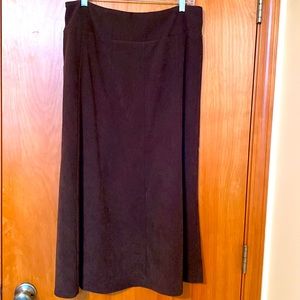 Faux suede chocolate brown boot skirt